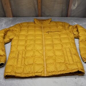 Marmot Down Jacket Mens XL Yellow 700 FIll Insulated Full Zip Puffer Lightweight